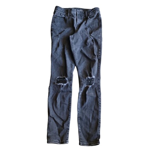 Old Navy Pop‎ Icon Skinny Jeans Gray Distressed Ripped Womens Size 2 - Picture 2 of 9